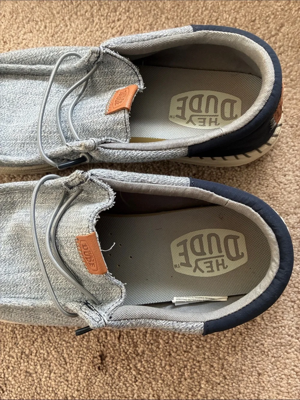 Hey Dude Wally Light Blue & Navy Slip-On Shoes